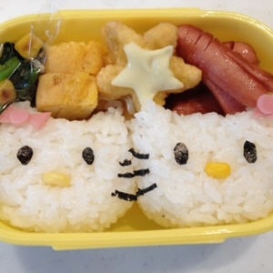 キティちゃん弁当！簡単キャラ弁